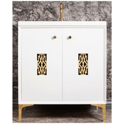 Linkasink - Frame With Deco Grate 30 Inch Wide White Vanity