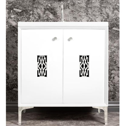Linkasink - Frame With Deco Grate 30 Inch Wide White Vanity