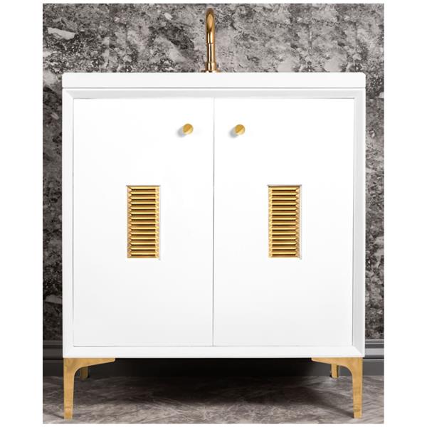 Linkasink - Frame With Louver Grate 30 Inch Wide White Vanity