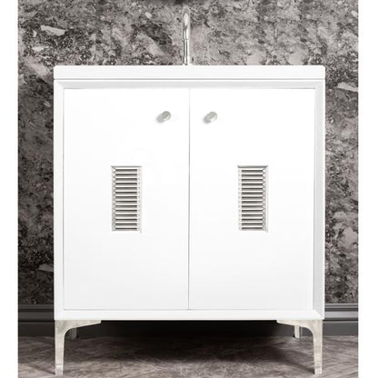 Linkasink - Frame With Louver Grate 30 Inch Wide White Vanity