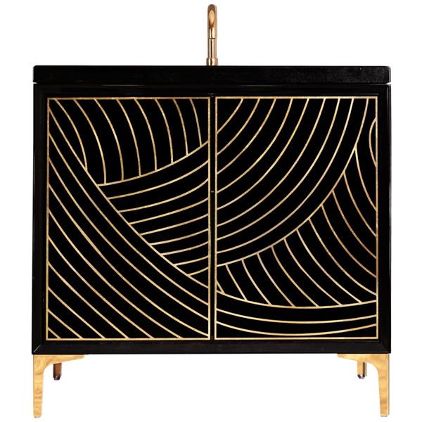 Linkasink - Lateen 36 Inch Wide Black Vanity