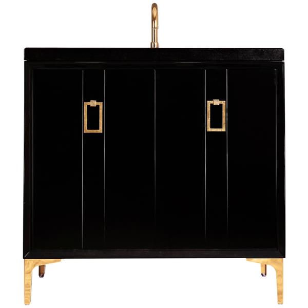 Linkasink - Tuxedo With Coach Pull 36 Inch Wide Black Vanity