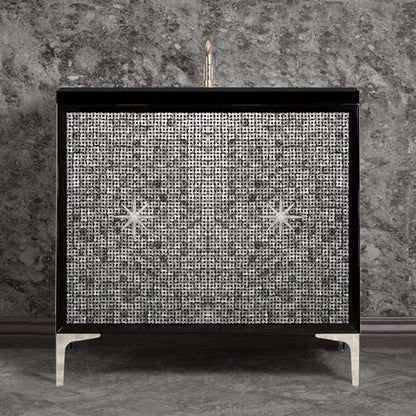 Linkasink - Mother Of Pearl With Star Hardware 36 Inch Wide Black Vanity