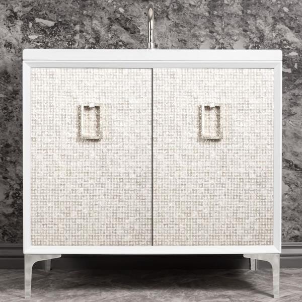 Linkasink - Mother Of Pearl With Coach Pull 36 Inch Wide White Vanity