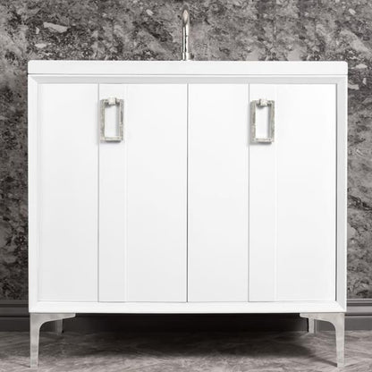 Linkasink - Tuxedo With Coach Pull 36 Inch Wide White Vanity