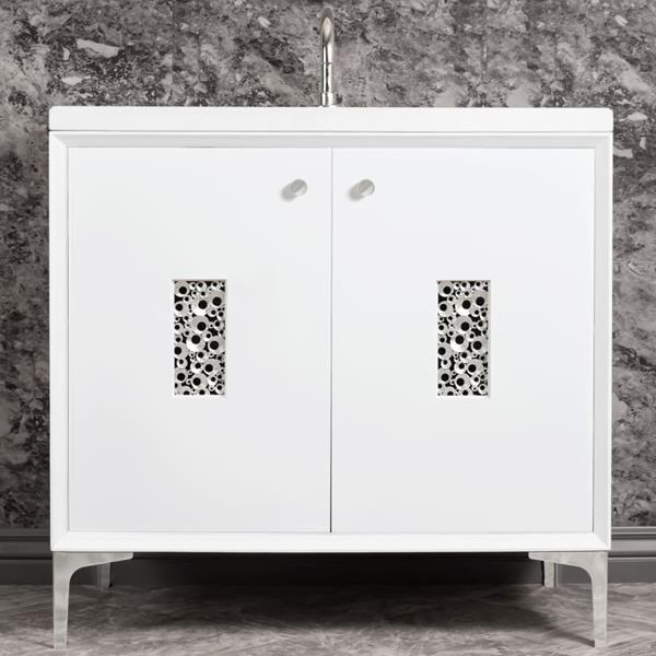 Linkasink - Frame With Coral Grate 36 Inch Wide White Vanity