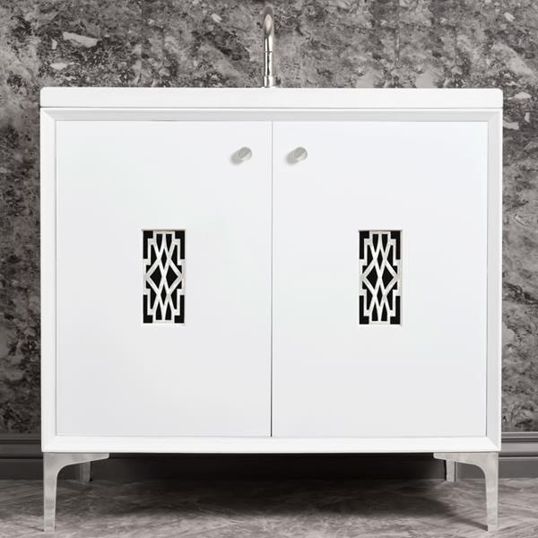 Linkasink - Frame With Deco Grate 36 Inch Wide White Vanity