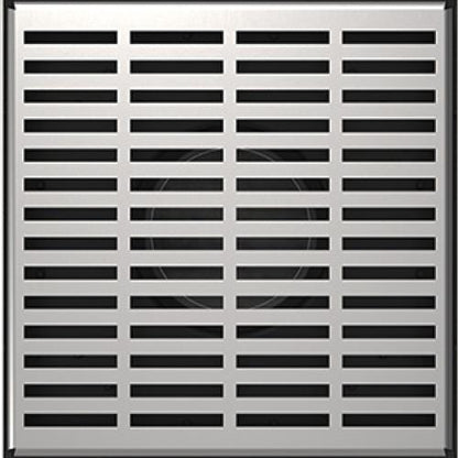 Infinity Drain - 5 x 5 Inch LND 5 Slotted Pattern Complete Kit with Cast Iron Drain Body