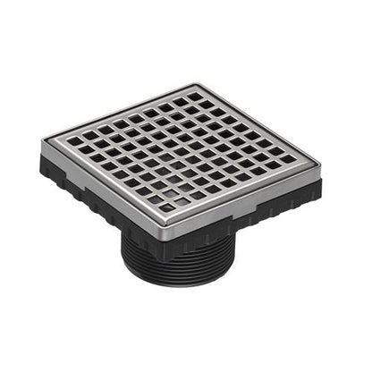 Infinity Drain - 4 x 4 Inch LQ4 Squares Pattern Strainer-2 Inch Throat