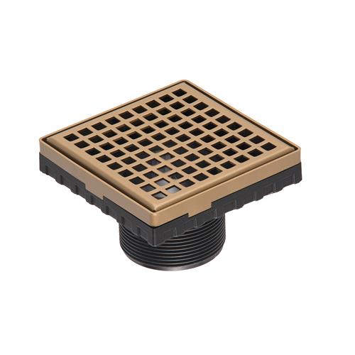 Infinity Drain - 4 x 4 Inch LQ4 Squares Pattern Strainer-2 Inch Throat
