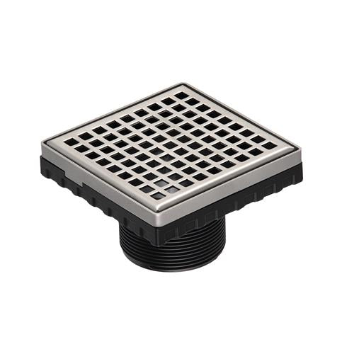 Infinity Drain - 4 x 4 Inch LQ4 Squares Pattern Strainer-2 Inch Throat