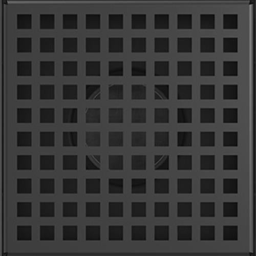 Infinity Drain - 5 x 5 Inch LQD 5 Squares Pattern Complete Kit w/Cast Iron Drain Body