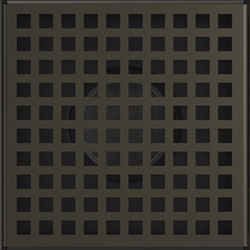 Infinity Drain - 5 x 5 Inch LQD 5 Squares Pattern Complete Kit w/PVC Drain Body, 2 Inch Outlet
