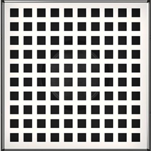 Infinity Drain - 5 x 5 Inch LQD 5 Squares Pattern Complete Kit w/Cast Iron Drain Body