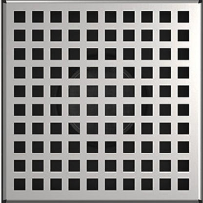 Infinity Drain - 5 x 5 Inch LQD 5 Squares Pattern Complete Kit w/PVC Drain Body, 2 Inch Outlet