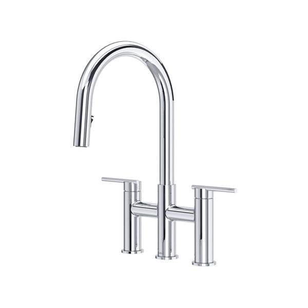 Rohl - Riobel Lateral Bridge Pull-Down Kitchen Faucet With C-Spout