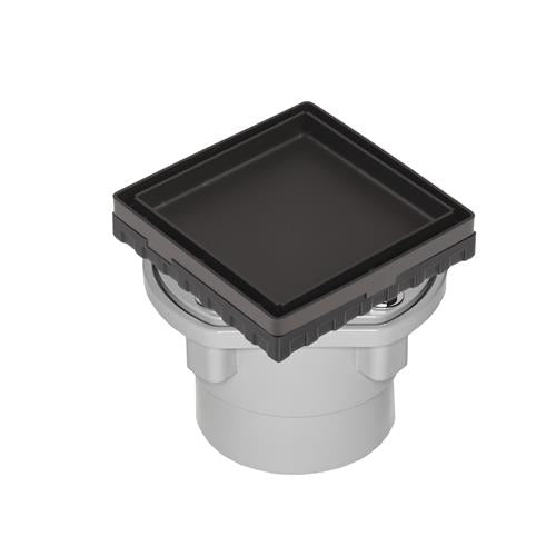 Infinity Drain - 4 x 4 Inch LTD 4 Tile Insert Complete Kit with PVC Drain Body, 2 Inch Outlet