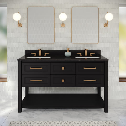 Jeffrey Alexander - Kipling 60 Inch W  Double Basin Bathroom Vanity Set