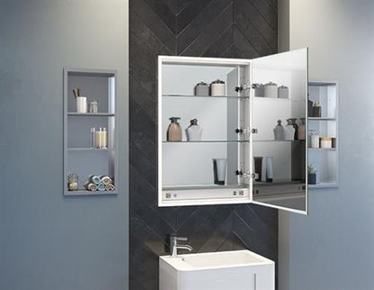 Fleurco - Luna Halo Tall Lighted Medicine Cabinet Single Flat