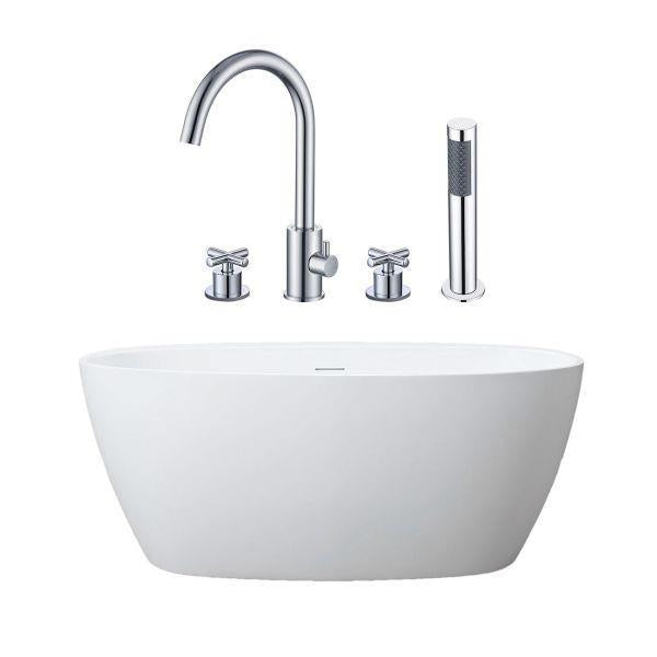 Maidstone - Medway Acrylic Contemporary Double Ended Freestanding Tub and Faucet Package