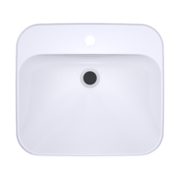 Toto - Arvina Rectangular 20 Inch Vessel Bathroom Sink With Cefiontect For Single Hole Faucets, Cotton White