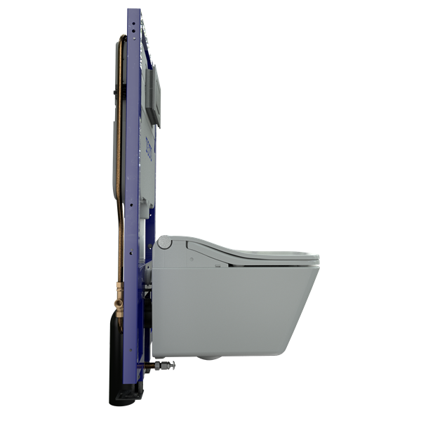 Toto - Washlet+ Sp Wall-Hung Square-Shape Toilet With Sw Bidet Seat And Duofit In-Wall 1.28 And 0.9 Gpf Dual-Flush Tank System
