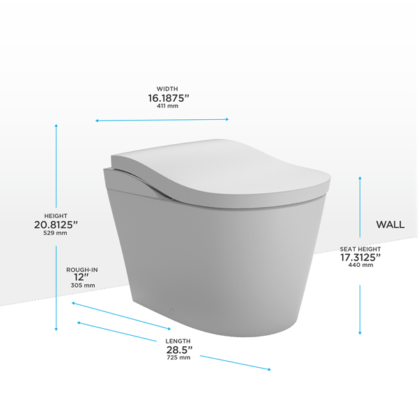 Toto - Neorest Ls Dual Flush 1.0 Or 0.8 Gf Integrated Bidet Toilet, Cotton White With Nickel Trim