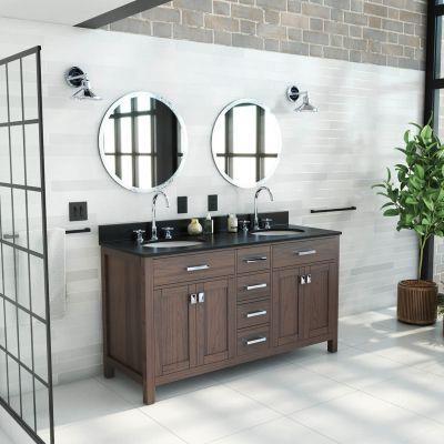 Maidstone - Neeson 60 Inch Oak and Birch  Double Bowl Console Vanity
