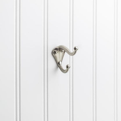 Elements - 2-5/16 Inch Double zinc wall mount coat hook.