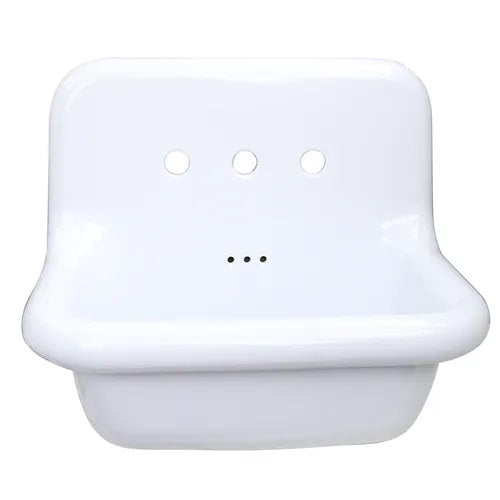 Nantucket Sinks - Fireclay Utility 24 Inch Wallmount Bathroom Sink In All White