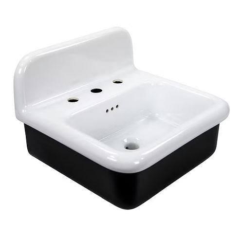Nantucket Sinks - Fireclay 30'S Style Sink In White With A Black Bottom