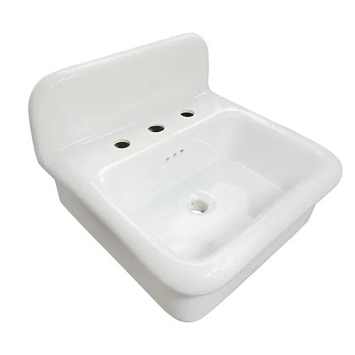 Nantucket Sinks - Fireclay 30'S Style 20 Inch Wallmount Bathroom Sink In All White