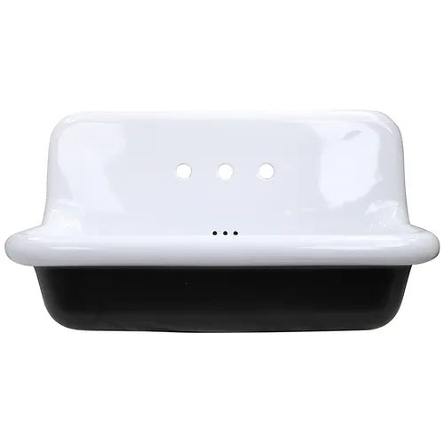 Nantucket Sinks - Fireclay 36 Inch Wallmount Bathroom Sink In Black/White