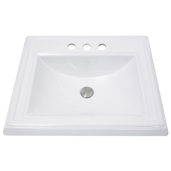 Nantucket Sinks - 23 Inch Rectangular Drop-In Ceramic Vanity Sink