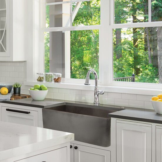 Nantucket Sinks - 30-Inch Farmhouse Fireclay Sink With Concrete Finish