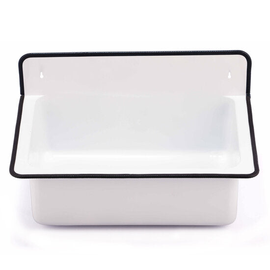 Nantucket Sinks - Wallmount Bucket Sink No Overflow - White / Black PVC Trimmed Edge