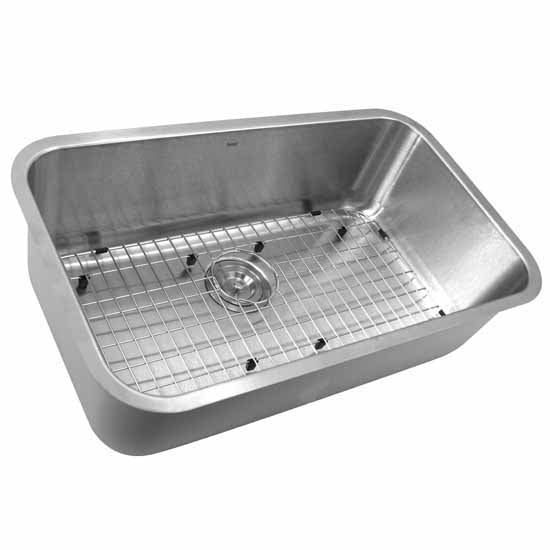 Nantucket Sinks - 30 Inch Large Rectangle Single Bowl Undermount Stainless Steel Kitchen Sink, 9 Inches Deep