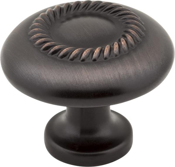 Elements - 1-1/4 Inch Diameter Rope Detailed Cypress Cabinet Mushroom Knob