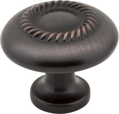 Elements - 1-1/4 Inch Diameter Rope Detailed Cypress Cabinet Mushroom Knob