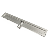 Infinity Drain - 36 Inch Stainless Steel Side Outlet Channel for FT Series with 2 Inch No Hub Outlet