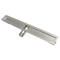 Infinity Drain - 42 Inch Stainless Steel Side Outlet Channel with 2 Inch Threaded Outlet