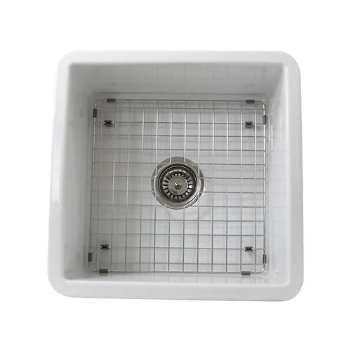 Nantucket Sinks - Orleans Collection 16 Inch Square Fireclay Kitchen Prep Or Bar Sink