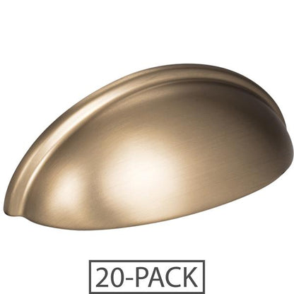 Elements - 3-11/16 Inch Overall Length Small Cup Cabinet Pull. Holes are 3 Inch center-to-center