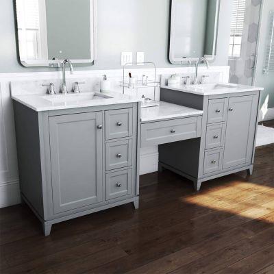 Maidstone - Placid 84 Inch Oak Double Bowl Vanity