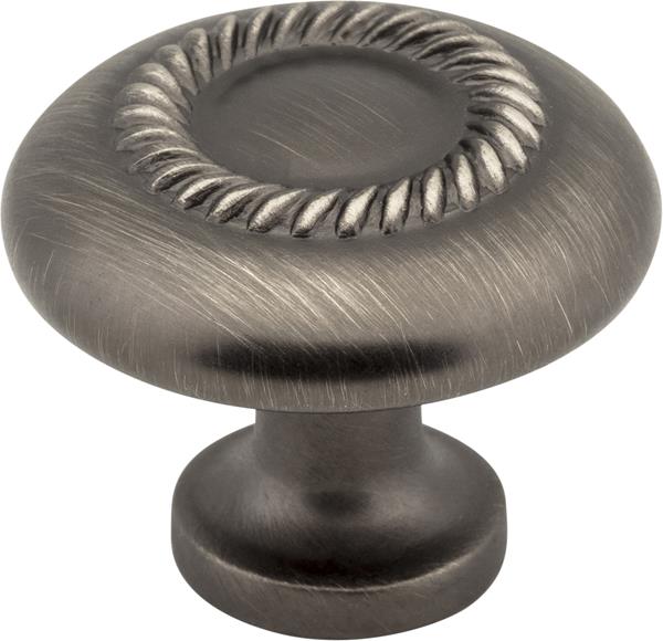 Elements - 1-1/4 Inch Diameter Rope Detailed Cypress Cabinet Mushroom Knob