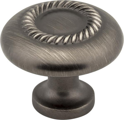 Elements - 1-1/4 Inch Diameter Rope Detailed Cypress Cabinet Mushroom Knob