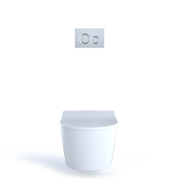 Toto - Rp Wall-Hung D-Shape Toilet And Duofit In-Wall 1.28 And 0.9 Gpf Dual-Flush Tank System With Copper Supply