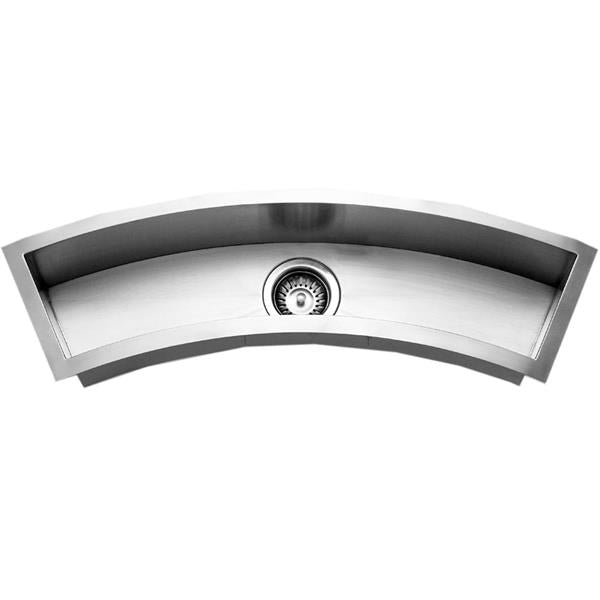 Hamat - Prizm 33 Inch Undermount Stainless Steel Curved Bowl Bar/Prep Sink