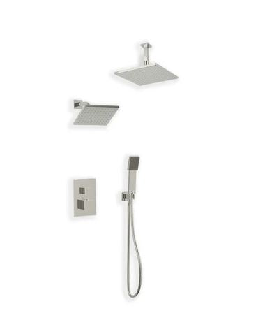Artos - Milan Shower Set w/Handheld, Wall Mount Shower Head, Ceiling Mount Shower Head Square