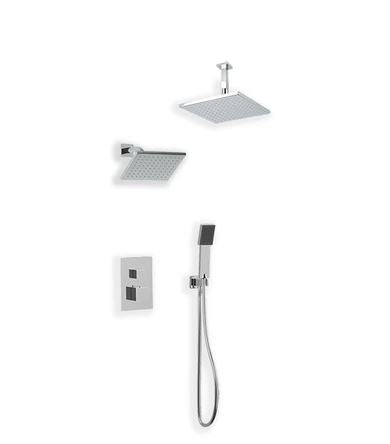 Artos - Milan Shower Set w/Handheld, Wall Mount Shower Head, Ceiling Mount Shower Head Square